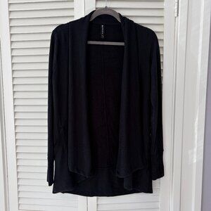 Athleta women's Pranayama Wrap open cardigan sweater XS black soft long sleeve
